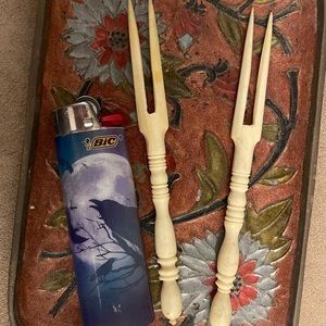 Antique Chinese Ivory Hair Forks